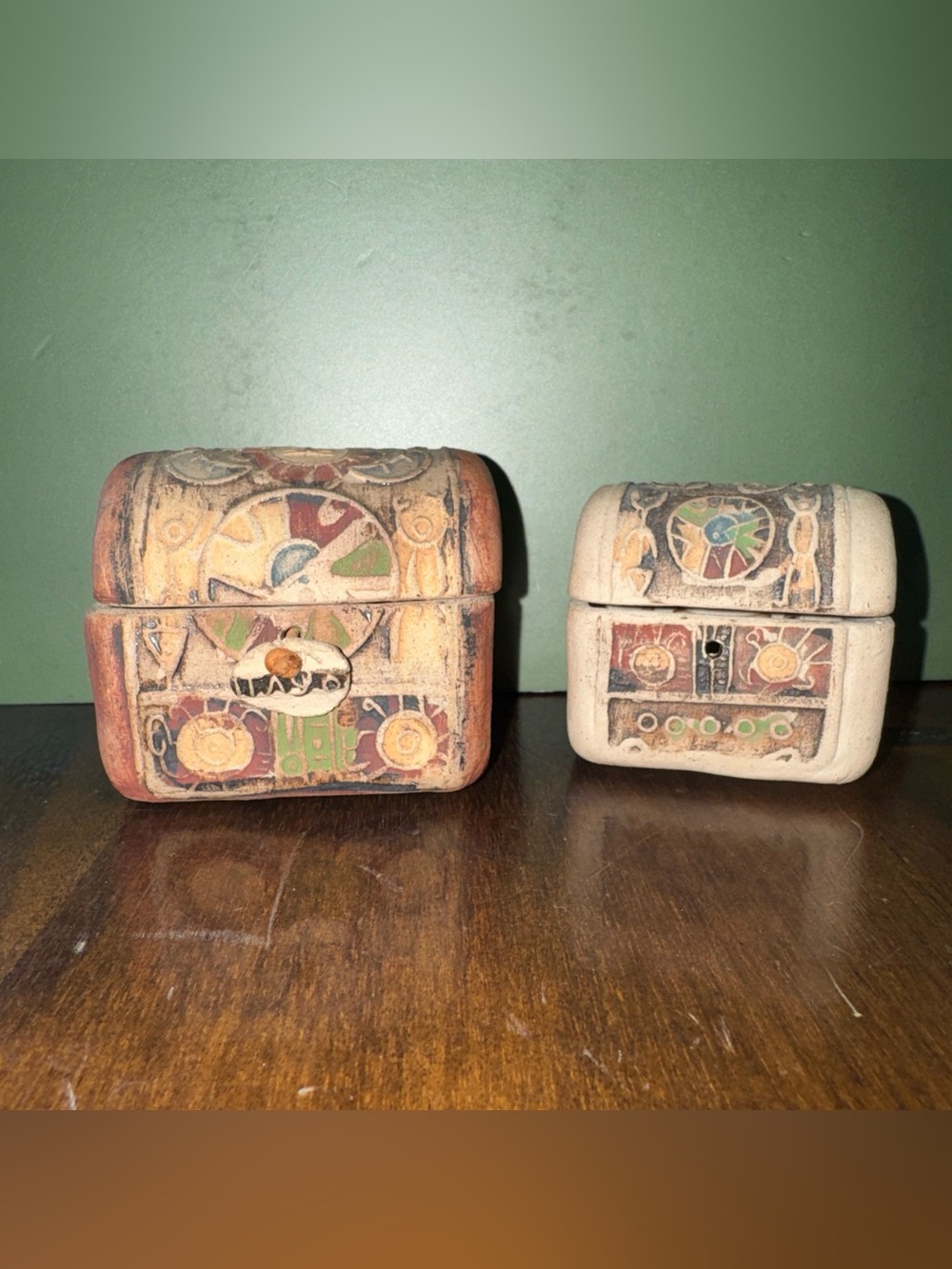 Hand Carved Stone Box Rectangular Made In Venezuela TTAYO Pair Lot Of 2